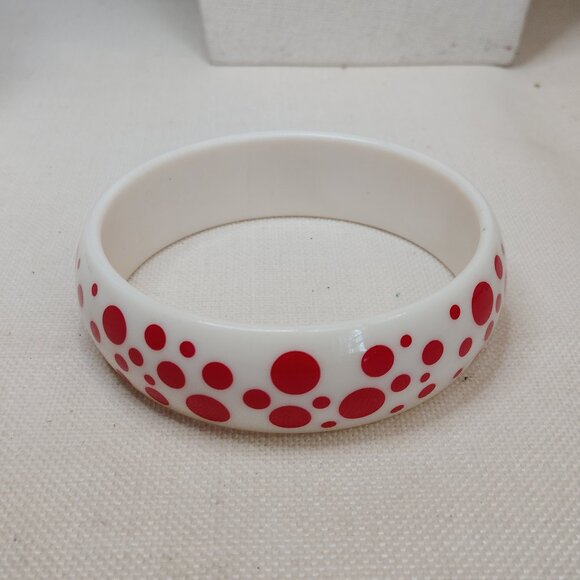 Avon Jewelry - Vintage Avon Polka Dot Bangle – Red/White